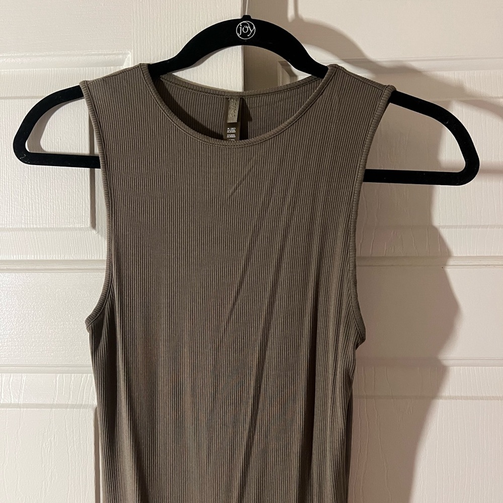 Skims olive green soft lounge maxi dress